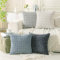 Ci & Ci 4er Set Deko Kissenbezug 50x50 cm, Grau Kordsamt Kissen Sofakissen Dekokissen Zierkissen, Flauschig Kissenbezüge Kissenhülle für Sofa Couch