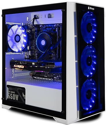 NitroPC - PC Gaming Avanzado Silver (Intel Core i3 12100 4/8 4.3GHz, RTX 3050 6GB, RAM 16GB, M.2 1TB, Windows 11, WiFi) Ordenador de sobremesa, PC Gamer (Negro)