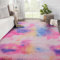 SOANNY Hochflor Teppich, Waschbar Anti-Rutsch, Flauschige Moderne Langflor Shaggy Teppich für Schlafzimmer & Kinderzimmer, Bettvorleger Matte, 150 x 240 cm, Rosa Regenbogen