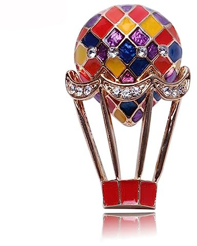 YAHOYA Mode Goutte à Goutte d’Huile Tridimensionnel Couleur Montgolfière Broche Strass Broche Vêtements Accessoires Creative Cartoon Brooch