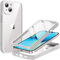 JETech Case for iPhone 13 6.1-Inch with Built-in Tempered Glass Screen Protector, 360 Degree Full Body Heavy Duty Protection, Shockproof Rugged Phone Cover Clear Back (White)