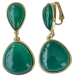 Ohrclips Alessandra mit grünem Achat