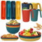 Ensemble de couverts de camping en plein air, vaisselle incassable pour 4 personnes, vaisselle de camping légère en plastique comprenant assiettes, bols, tasses, couverts pour camping, pique-nique,