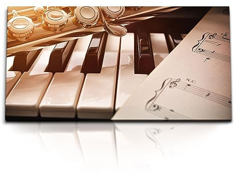 Paul Sinus Kunstdruck Bilder 120x60cm Klavier Saxophon Musik Notenblatt Klassik