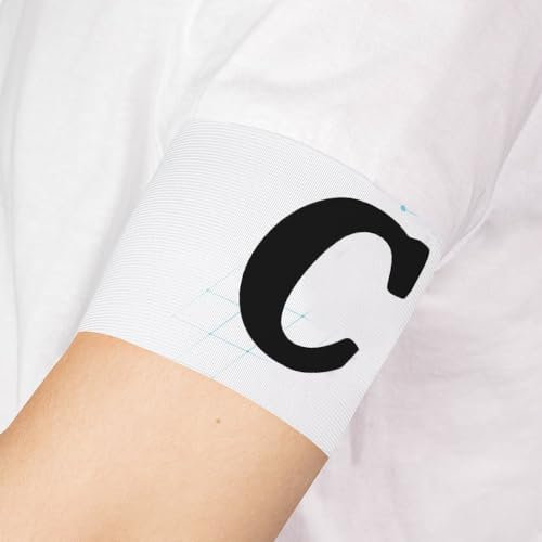 Wanapix | Kapitänsbinde Personalisierte | Armbinde mit Wappen/Name/Foto | Armband für Fußball/Sportarten | Personalisierung (Weiß, Erwachsener)