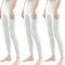 Libella 3er Pack Damen Lange Leggings bunt mit Hohe Taille Slim Fit Fitnesshose Sport aus Baumwolle 4108 Weiß 3XL