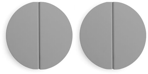 Evionlin Schubladengriffe, halbmondförmig, 6,4 cm, Dunkelgrau, 4 Stück (2 Paar), halbkreisförmige Knöpfe mit Schrauben für Küchenschrank, Schlafzimmer, Möbeltür