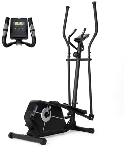 Novonova Crosstrainer für Zuhause mit 280mm Schrittlänge, 8 Magnetwiderstandsstufen Ellipsentrainer, Home Fitness Ellipsentrainer mit LCD Display und Pulssensor, NV-9304