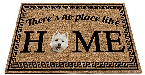 Floor Mat Dirt Trapper Entrance Door Mats Soft Indoor Outdoor Mat Door Mat For Kitchen Office Front Back Door 40X60cm My Love Cute West Highland White Terrier Westie Dog, There'S No Place Like Home