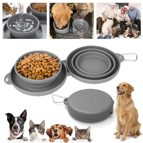 Dog Bowls Portable Collapsible Collapse Silicone Cat Pet Water Food Bowl Dish Dishes for Small Puppy Medium Dogs