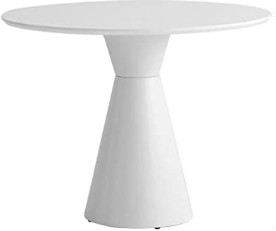 Couchtisch Moderner runder Esstisch, 23,6-Zoll-Couchtisch, Esstisch, Küchentisch mit MDF-Platte und Stahlsockel, Bar-Terrassen-Bistrotisch for Küche, Esszimmer, Schlafzimmer, Wohnzimmer Kaffeetisch(Co
