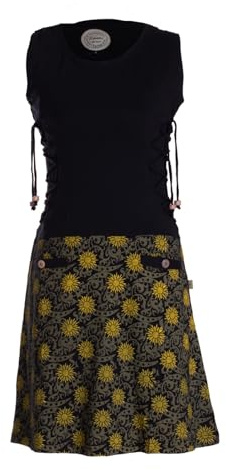 Vishes ärmelloses Damen-Kleid in Schwarz I Größe XS (32-34) I Handgefertigt aus 100% Baumwolle I Kleid mit Taschen I Ideal für Frühjahr & Sommer I Nachhaltige Alternative Bekleidung