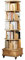 Drehbares Bücherregal, Wohnzimmerregal, Schülerregal, mit Schubladen, herausnehmbar, Eckschrank, 6 Etagen(Original Wood)