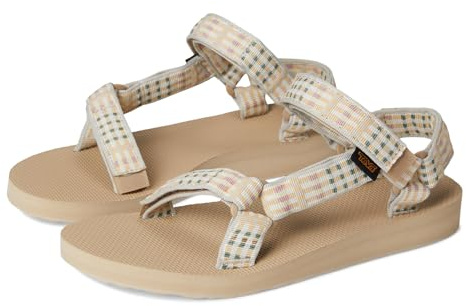Teva Womens Original Universal Hook & Loop Sandals - Modern Check Taupe - 4 UK