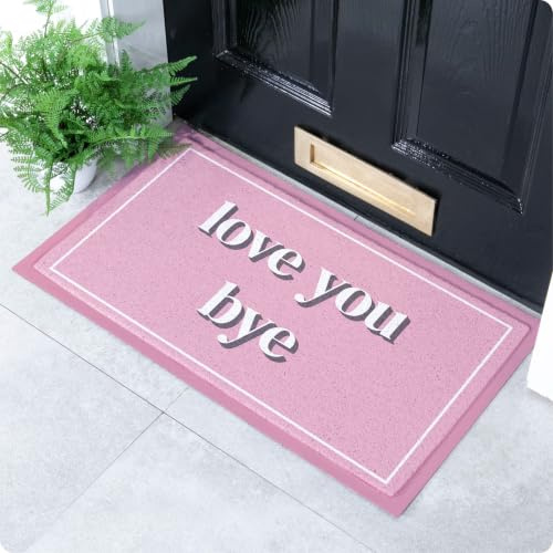 Artsy Mats Love You Bye Pattern Indoor & Outdoor Doormat - Incredibly & Weatherproof Doormats - Non Slip Mat, (70x40cm)
