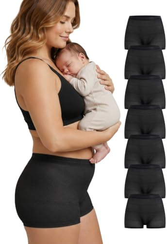 Herzmutter Wochenbett Unterwäsche 7er-Set OekoTex Geburt-Postpartum 9400 | Kaiserschnitt Entbindung Einweg Unterhosen Damen Mama-Slip
