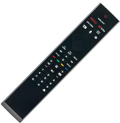 VINABTY 398GM10BEPHY0001CR Vocie Télécommande remplacée fit pour télécommande TV Philips 398GM10BEPHY0001CR 65OLED908 77OLED809 996592302758 RF543A1A0002 50PUS8897/12 PUS8818 OLED808