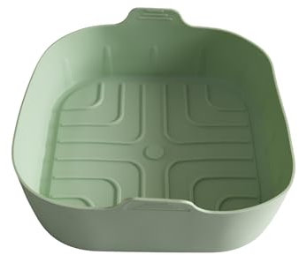 Fackelmann Molde Air Fryer Cuadrado 20 cm, Silicona LFGB Apta para Contacto con Alimentos, Resistente a Alta Temperatura y Apto para Lavavajillas, Flexible y Fácil de Limpiar, Color Verde, 1 ud.