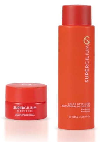 SUPERCILIUM PACK HENNA PARA CEJAS EN POLVO (Marrón medio) Y ACTIVADOR - RINDE HASTA 36 TRATAMIENTOS