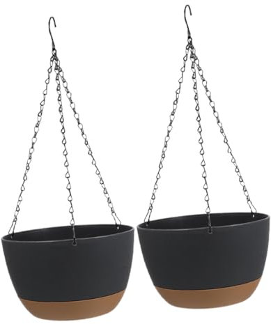 PHENOFICE Lot De 2 Pots De Fleurs Suspendus Auto-arrosants Supports Muraux Dintérieur Paniers De Jardinière en Plastique