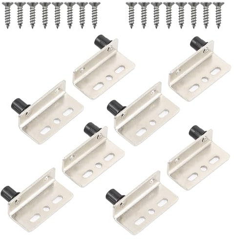 4 Paar Pivot Scharnier für Schrank, Holz Türscharniere mit Stift und Schrauben, Verdeckter Eisen Pivot Scharniere für freischwingende Holzschranktür (Silber)