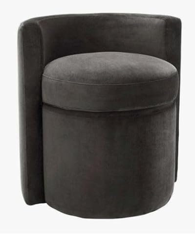 Atelier Del Sofa Stylish Anthracite Pouffe, 40 x 60 cm | 100% MDF Frame, Soft Babyface Fabric | Perfect for Modern Living Rooms & Cozy Spaces, Versatile & Chic Design