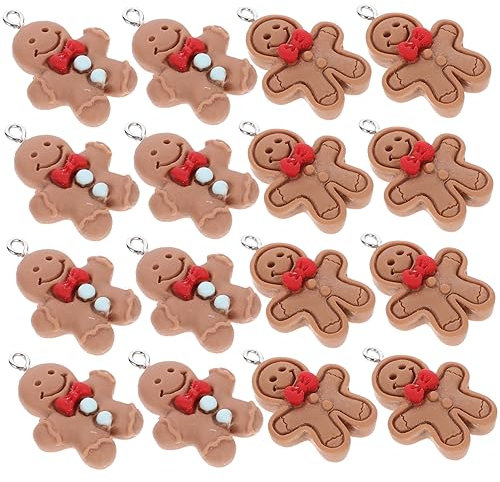 Sewroro 20st Mann Armband-dekore Weihnachtsschmuck Charms Zuckerstange Reize Charme Dekore Nein Weihnachtszauber Lebkuchen Männer Anlasser Weihnachtsarmband Charms Urlaubszauber Noel Harz