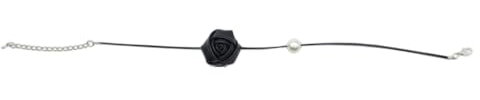 MHADBKH Collana girocollo a forma di rosa, semplice e delicata, alla moda, regalo per donne e ragazze, Lega, Nessuna pietra preziosa