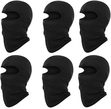 Xanthelle Sturmhaube, 6 Stück Motorrad Balaclava Skimaske für Sommer und Winter, Sturmmaske Motorrad Ski Mask Black Mask