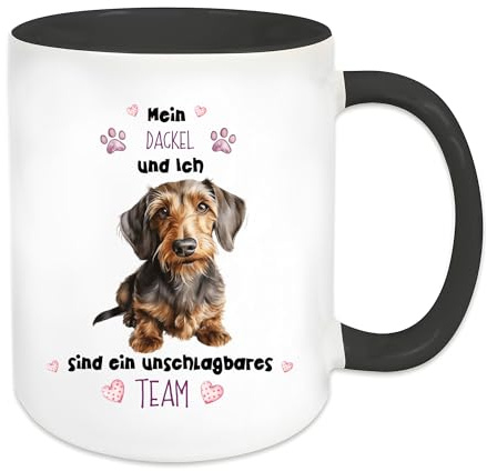 Tasse Unschlagbares Team Dackel, Teckel, Dachshund Rauhaardackel, Dein täglicher Glücksbringer, Geschenk, Geschenkidee,Weihnachten,Geburtstag, A6309