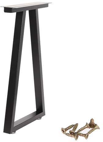 LRYELWA 1 Stück Tischbeine Metall Trapezförmige Tischgestell Schwerlast Möbelfüße Industriedesign Tischkufen für Couchtisch,Esstisch,Schreibtisch,Sitzbank,mit Schrauben,Schwarz (30x100cm)