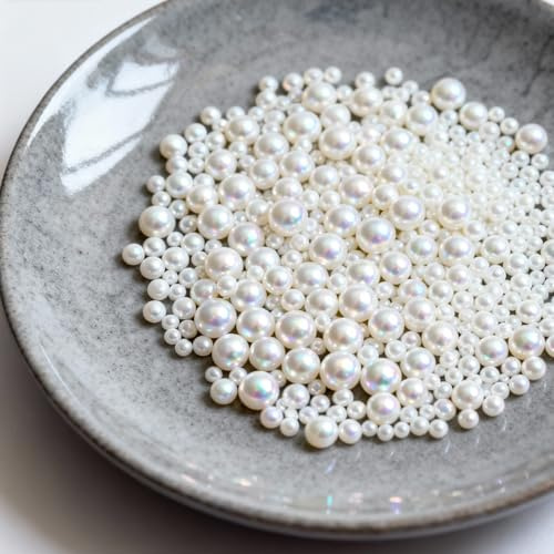 Essbar Weiße Zuckerperlen, 130g, Kuchen Deko, Perlmuttglanz, Tortendeko für Geburtstag, Hochzeit & Taufe, backfeste Streusel zum Kuchen Verzieren, essbare Perlen für Torten, Kuchendeko Essbar