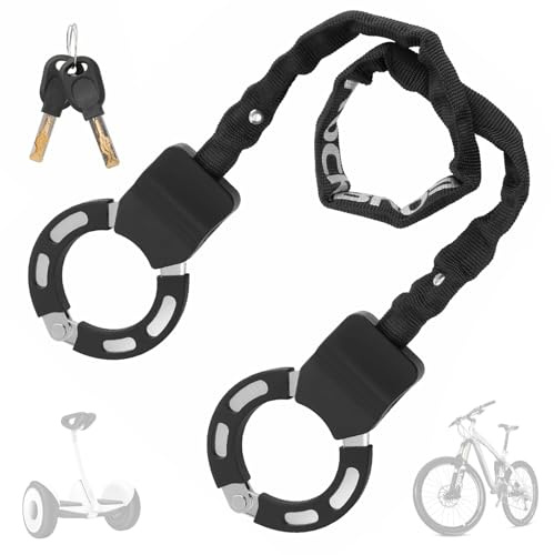 E Scooter - Candado de esposas con llave, candado de bicicleta para scooter eléctrico con manguito de bloqueo de goma, antirrobo, candado para bicicleta, candados resistentes para bicicletas
