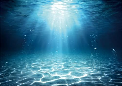 XMJJKUF 10x8ft Summer Under The Sea Photography Backdrop Blue Underwater World Sunshine Illumination VBS 2026 Decorations Background Ocean Mermaid Party Decor Photo Props Wallpaper