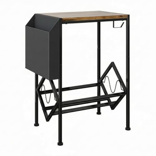 FytStycale Porta Vinili Salvaspazio Porta Vinili Vintage Multiuso Libreria Piccola in Metallo per Studio, Tavolo Per Dischi In Vinile - Grande