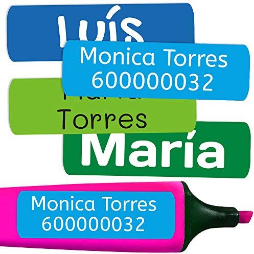 50 Klebeetiketten für Objekte 6 x 2 cm. Markierung. Aufkleber für Bücher und Schulmaterial für Kindergärten und Schulen beschriften (Kelle 5)
