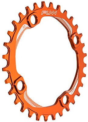 FUNN Solo Narrow Wide Corona per Catena a 9 10 11 12 velocità, Adatta per Guarnitura con Interfaccia BCD da 104mm, Corona per Catena Monovelocità (32T, Arancione)