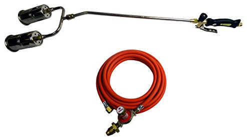 Twin Head 600mm Long Arm Propane Gas Torch Burner + 3m Hose and Regulator