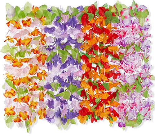 THE TWIDDLERS 40 Guirlandes Colliers de Fleurs Hawaiian Luau Lei - Fêtes & Décoration - Déco Mariage, Anniversaire, Été, Piscine & Plage