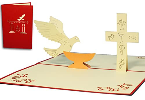 LINPopUp®, POP - UP Karten Kommunion, Konfirmation, Taufe, Grußkarte 3D Karten Klappkarten Einladungen, N102