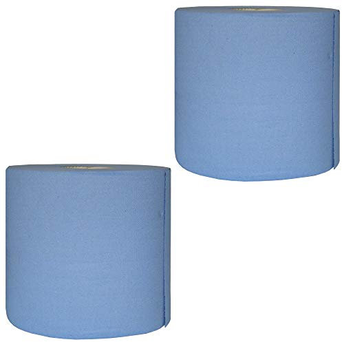 2X Putzpapierrolle 22 x 38cm ca. 110m/Rolle 2 lagig Blau R125