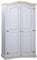 vidaXL Kiefer Kleiderschrank Mexiko-Stil Corona 2 Türen Garderobenschrank Schlafzimmerschrank Dielenschrank Holzschrank Schrank Grau