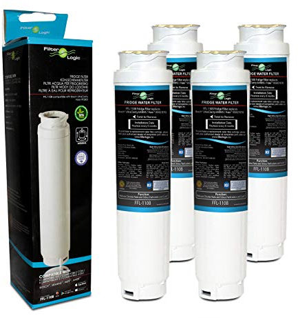 FilterLogic FFL-110B Fridge Water Filter Compatible with UltraClarity 00740560, 740560/644845 for BOSCH, SIEMENS, Neff, Gaggenau, Miele, HAIER 0060820860, RF-2800-13, SUPCO WF299 (4 Pack)