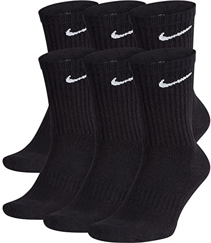 NIKE Men's U Nk Everyday Cush Crew 6pr-bd Socks, black/(white), XL UK