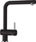 SCHOCK® Küchenarmatur Epos Nero I schwarze Hochdruck Armatur mit ausziehbarer Schlauchbrause I 360° drehbar I Spültischarmatur für Küchenspüle I Design modern I wassersparend I Einhebelmischer Messing