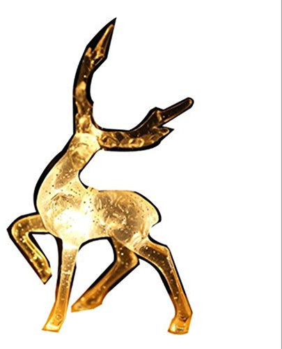 ikasus Rentier Lichterketten,10 Stück Weihnachtslichterkette,LED Lichterkette mit Hirsch Motiv,Batteriebetriebenen Weihnachtsbäumen Festlichen Schlafzimmer Warmen Licht Dekorationen,warmes Weiß