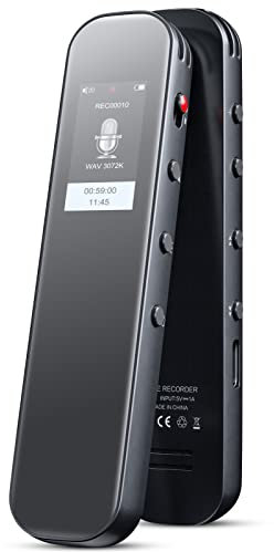 32GB Digital Voice Recorder, 3072Kbps Professional Sound Dictaphone with MP3 Player, Portable Stereo HD Audio Recording Device, Voice Activated Recorder with Playback