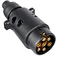 BEIJISTAR Spina per Rimorchio 7 Poli, 12V Connettore Spina per Rimorchio 7 Poli Impermeabile, per Camion RV Barca Caravan (Stivali di Gomma)