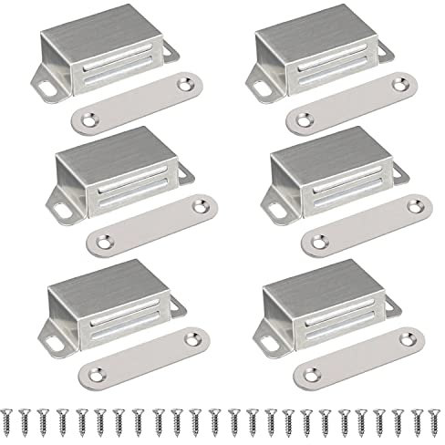 Magnetschnäpper Schranktür Magnet - LOOGI Magnetverschluss Türmagnete Türschließer Türmagnet Möbelmagnet, Edelstahl 10KG Stark Schrankmagnete für Schranktüren Schubladen Balkontür Möbel (6 Stück)