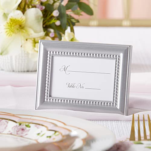 Kate Aspen Mini-Bilderrahmen/Tischkartenhalter, mit Perlen, Hochzeitsdekoration, Hochzeitsgeschenke, Tisch-Fotohalter (6 Stück)